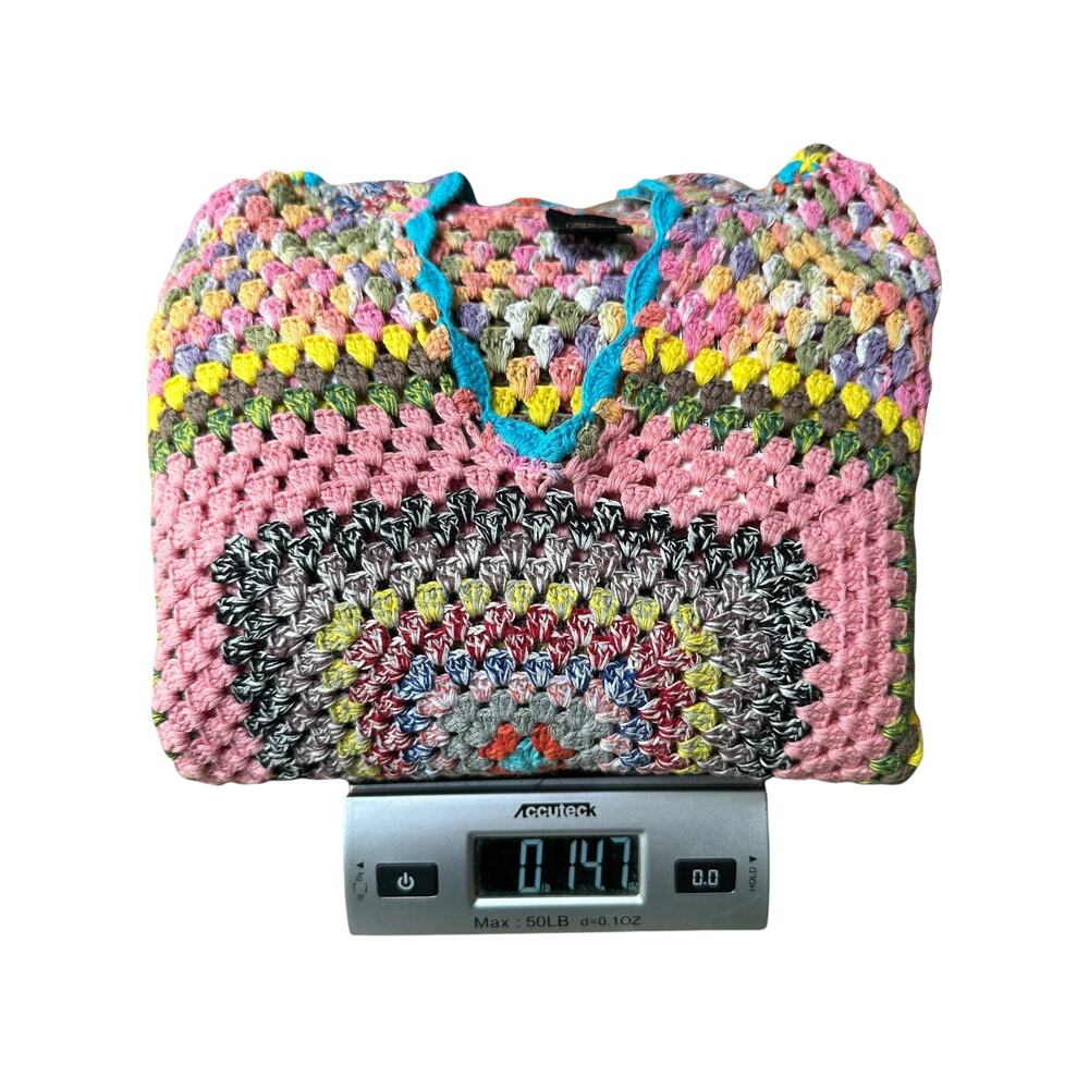 Urban Outfitters Hand-Crocheted Square Hoodie Sweatshirt Size XS Multicolor - Picture 15 of 15